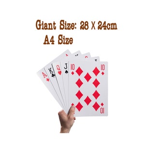 Gigantic Jumbo Extra Large Giant Playing Cards per giocare a Bridge, Poker, Giochi, Giochi di società, Trucchi di magia. Spettacoli teatrali - 52 carte da gioco