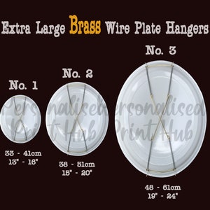 Extra Large Brass Wall Display Plate Dish Wire Spring Hanger Holder Mount, Plate Hangers, Wall Hangers, Dish Hangers, Various Sizes  1 2 3