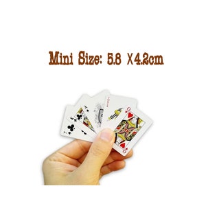 Mini Playing Cards for playing Bridge, Poker, Whist Games, Party Games, Magic Tricks. Stage shows - 52 playing cards - Tiny Playing Cards
