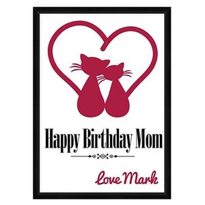 Biglietti di Natale per compleanno per gli amanti dei gatti per mamma, mamma, mamma - Un regalo poster di compleanno incorniciato migliore per la più grande mamma, zia, sorella, figlia, moglie