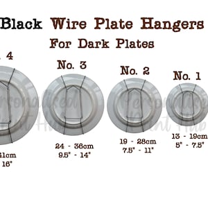 Black Wall Display Plate Dish Wire Spring Hanger Holder Hangers Mount, Plate Hangers, Wall Hangers, Dish Hangers, Various Sizes  0 1 2 3 4