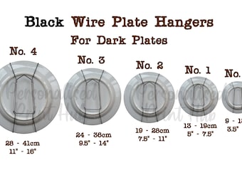 Black Wall Display Plate Dish Wire Spring Hanger Holder Hangers Mount, Plate Hangers, Wall Hangers, Dish Hangers, Various Sizes  0 1 2 3 4