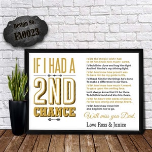 TOD ANNIVERSARY CARD - Death Card Print - wenn ich 2. Chance hatte - werde sie Karte verpassen - personalisierte Gedicht - Papa gestorben - Gedicht für Papa