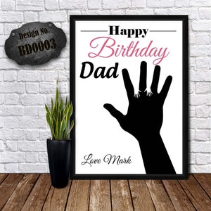 BUON COMPLEANNO PAPÀ - Compleanno papà divertente - Bella carta papà - Regali di compleanno papà - Poster di compleanno Step Dad - Stampe poster personalizzati