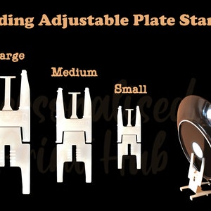 Klappbarer verstellbarer Kunststoffteller Disk Dish Bowl Mobile Ständer Halter Halterung Rack (2 Farben)