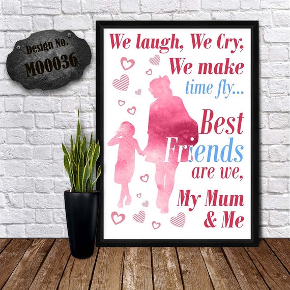 Mom Daughter Gift, Mum Son Gifts, Personalized Mummy Print Card