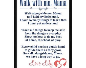 Walk With Me Mama Poem Etsy Walk With Me Mama Poem Etsy