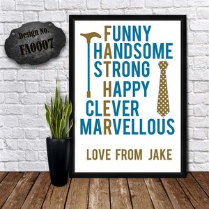 HANDSOME DAD CARD - Buon compleanno Papà - Clever Dad Card - Marvelous Daddy Card - Step Dad Birthday - Regalo personalizzato - Cute Pappa Card