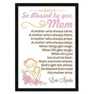 Segen Mama Geschenk - personalisierte Mama Gedicht, Geschenk-Karte, Mama Poster, Geschenk von Sohn Tochter