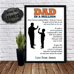 CARTÃO DE ANIVERSÁRIO PAPA - Pai em um milhão - Impressão do Dia dos Pais - Presente de aniversário do pai - Impressão de cartão de aniversário - Cartão de dia de Natal - Poema personalizado