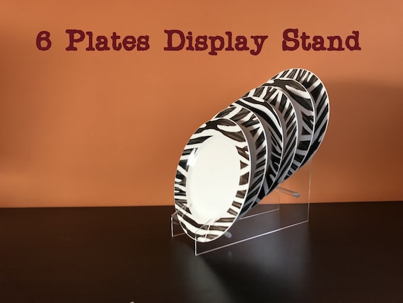 Multiple Clear Acrylic Plastic Plate Disk Dish Display Stand Rack Holder 3 Bay 6 Bay Etsy