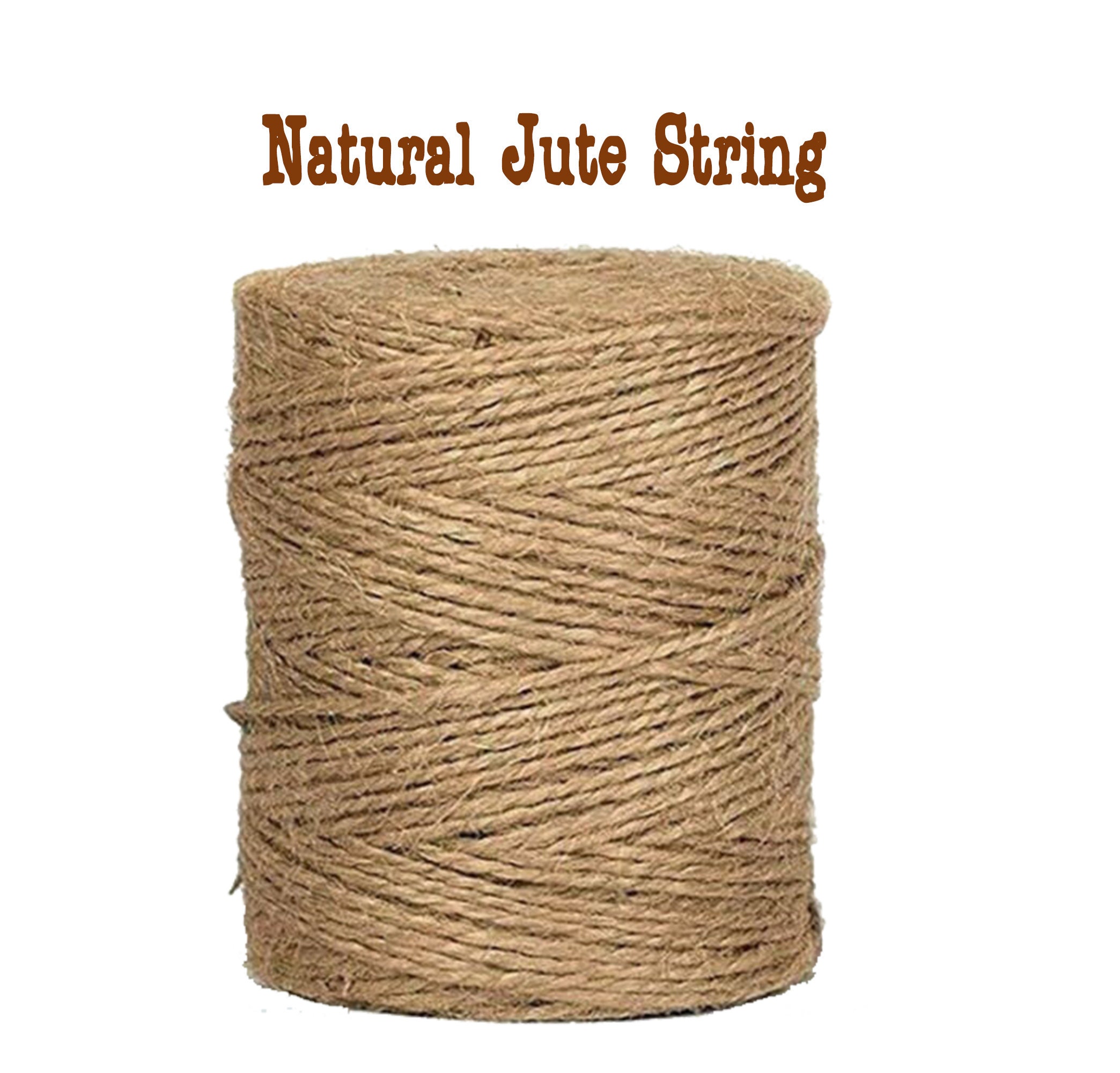 1 to 250m Natural Brown Jute Thread Rustic Hessian Twine String Hemp Rope  Cord Bundle for Garden Decoration, Wrapping Gifts, Christmas Xmas 
