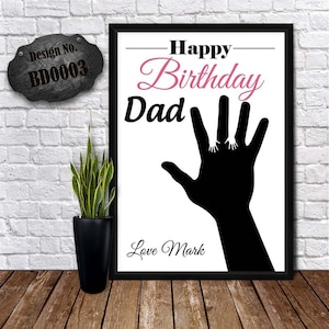Personalised Happy Hand Birthday Card for dad - A Surprising Gift Card for Him