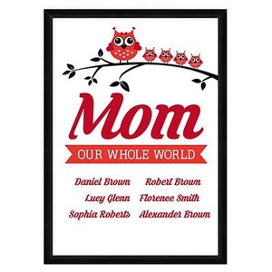 Regalo personalizado de la familia personalizada para mamá de los hijos Nietos - Mejores regalos de mamá - Tarjeta de Navidad para mamá, mamá, mami