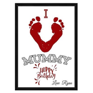 Mama Fuß Druck - PERSONALISIERTE Weihnachten oder alles Gute zum Geburtstag Mama Karte, gerahmt Geschenk, Druck Poster - Muttertagsgeschenk