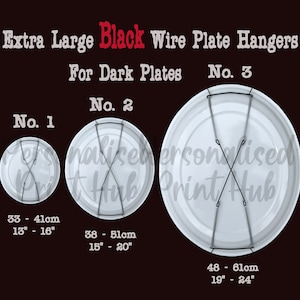 Extra Large Black Wall Display Plate Dish Wire Spring Hanger Holder Mount, Plate Hangers, Wall Hangers, Dish Hangers, Various Sizes  1 2 3