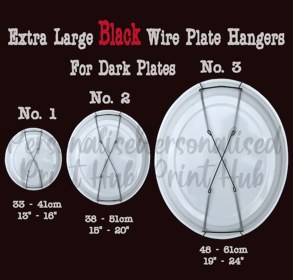 Extra Large Black Wall Display Plate Dish Wire Spring Hanger