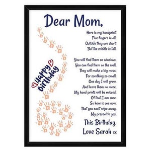Caro mamma buon compleanno o biglietto d'auguri per la festa della mamma - Mamma poesia personalizzata - La migliore mamma miglior regalo di poesia di Natale