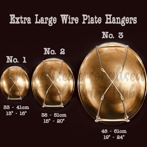 Extra Large White Wall Display Plate Dish Wire Spring Hanger Holder Mount, Plate Hangers, Wall Hangers, Dish Hangers, Various Sizes  1 2 3