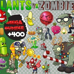 Plant and Zombie Clipart Plants Vs Zombies Png (Instant Download) 