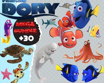 Dory Clipart PNG digitaler Download, unter dem Meer Dekor transparentem Hintergrund nemo png