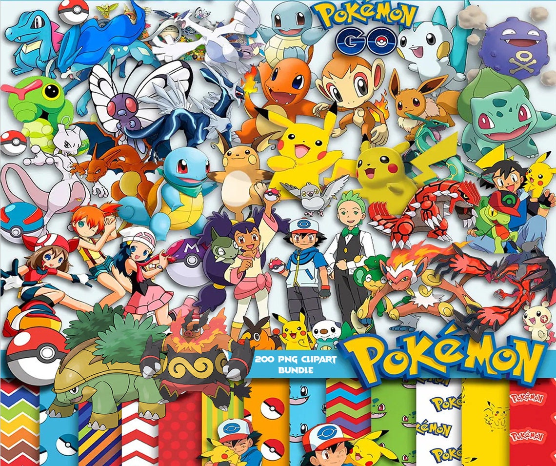 Kit Digital Pokemon Kids 170 Imagens em PNG