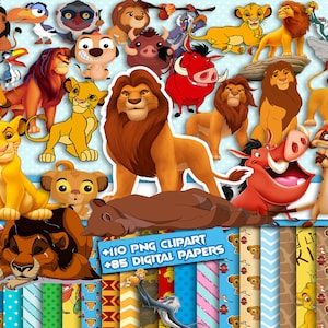 Clipart del re leone, file di alta qualità, download digitale PNG, clipart digitale del re leone, carta digitale del re leone, pacchetto png