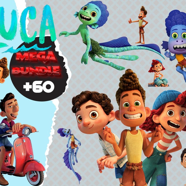 50+ Luca Clipart PNG bundle, Luca shirts, Luca birthday invitation, Movie decor transparent background, Digital Download