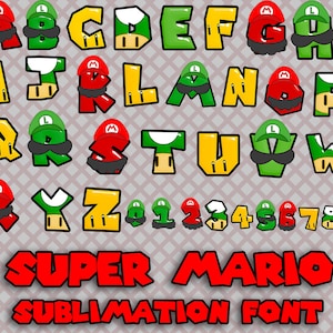Super Mario Alphabet png, Super Bro Schriftart, Super Schrift Buchstaben png, Super Schriftart, Kinderschrift zum Geburtstag, Super Bro Clipart, Mixed Alphabet