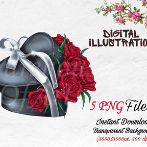 rose flower png, gift box with flower, flower clipart, rose clipart, fashion illustration, luxury brand, gift box stickers,clipart stickers