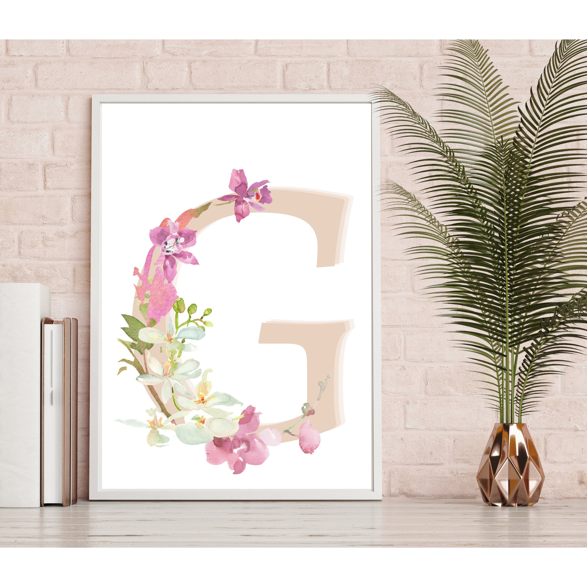 Monogram Letter G Wall Art Printable for Nursery | Monogram Nursery ...