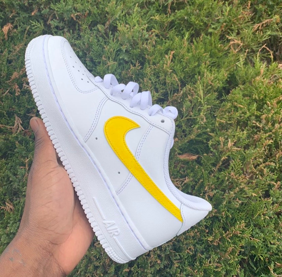Custom Air Force One Yellow Nike Check Low Top | Etsy