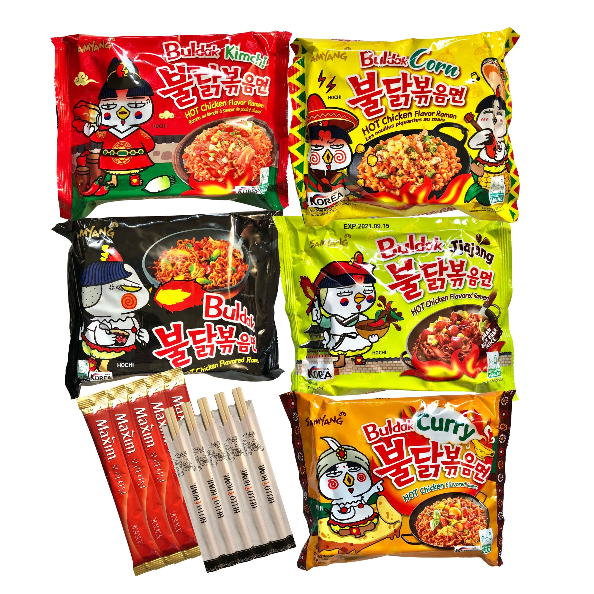Korean Spicy Chicken Buldak Noodle Variety 5Pack 5 Etsy
