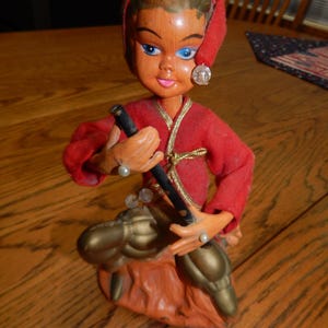 MCM Tilso Pixie Elf Playing Flute 1950s Kitsch Fantasy Hong Kong