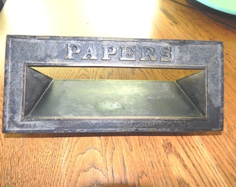 Caixa de correio para porta, inserção de porta em metal vintage