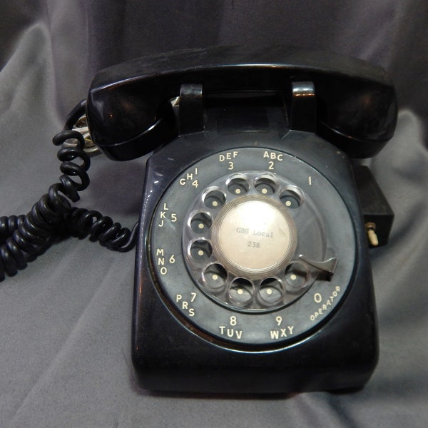 Antique Black Desktop Rotary Dial Telephone Stromberg Carlson Brand