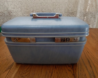 Samsonite Profile Train Case Light Blue Textured Hardside Luggage