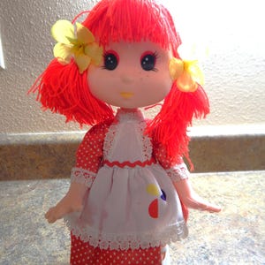 Vintage GUMDROP Doll 9&quot; 1981 Red Hair Freckles 1980s Eugene Doll Co