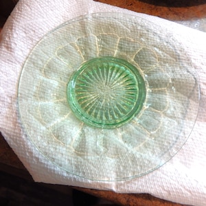 Green Depression Glass Plate 7 inch Jeannette Glass Co