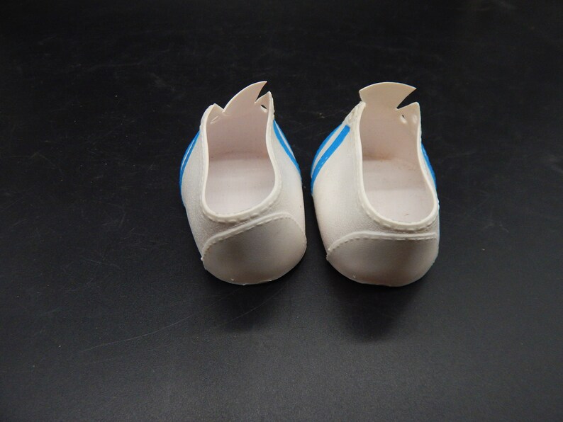 Cabbage Patch Doll Shoes White & Blue Stripes Retro Vintage Etsy