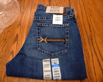 Nieuwe Ariat M-Series M2 traditionele ontspannen bootcut stretchjeans heren 34/30