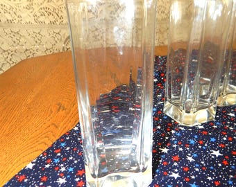 Vtg Cristal D'Arques Durand  Octine Clear High Ball Glass Tumblers 10-12 oz