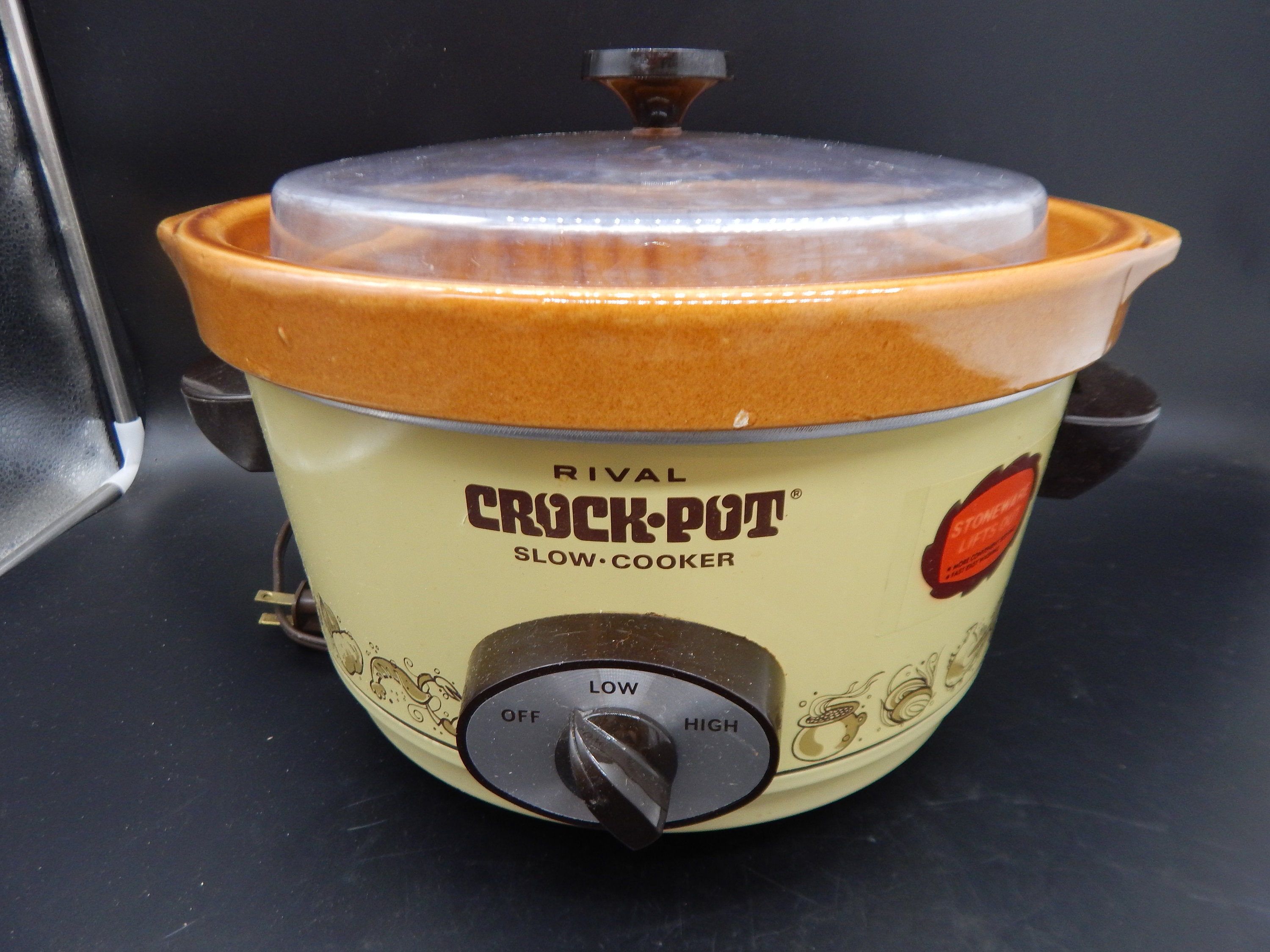 Vtg RIVAL 3350/2 5 Quart Crock-Pot Slow Cooker Removable Stoneware