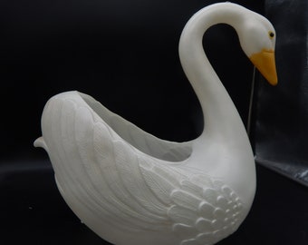 White Swan Blow Mold Yard Art Planter