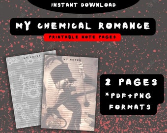 My Chemical Romance Printable Note Pages