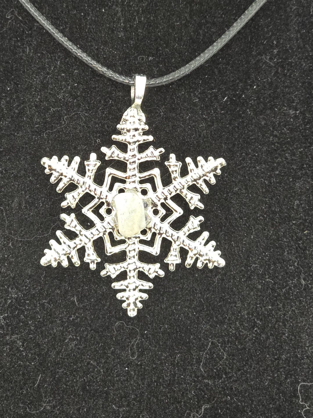 Christmas Snowflake, Silver Toned Filagree Snowflake With White ...