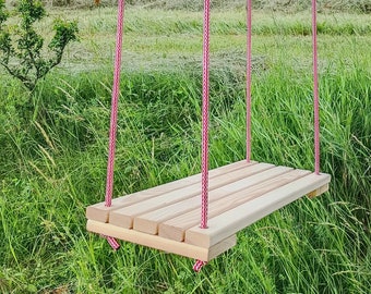 Balançoire en bois pour l'extérieur/l'intérieur | Balançoire d'arbre | Balançoire familiale | Balançoire de jardin | Balançoire de mariage | Balançoire pour enfants | Balançoire en corde