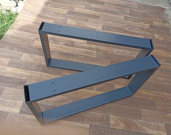 Pieds de table basse sur mesure | LOT de 2 pieds de table industriels en métal | Revêtement par poudre | Pieds de table en métal et acier | Pieds en métal pour banc | 1 PAAR