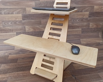 Stehpult Konverter | Tragbares Stehpult für PC und Laptops | Höhenverstellbare Schreibtischaufsatz | Mobile Verstellbarer Laptop Riser