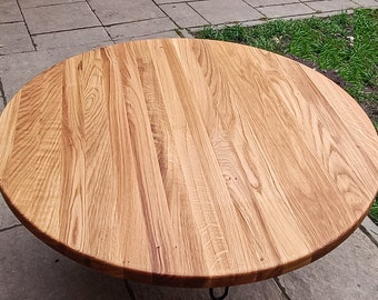 Piano tavolo grande in rovere su misura / Diverse misure e colori / Piano di lavoro / Piano in rovere massello XXL / Piano tavolo rotondo / Spessore 4 cm